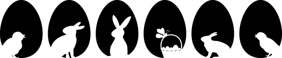 Happy Easter Silhouette Illustration Vector