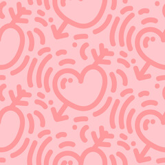 seamless pattern love cupid creative design background vector illustration