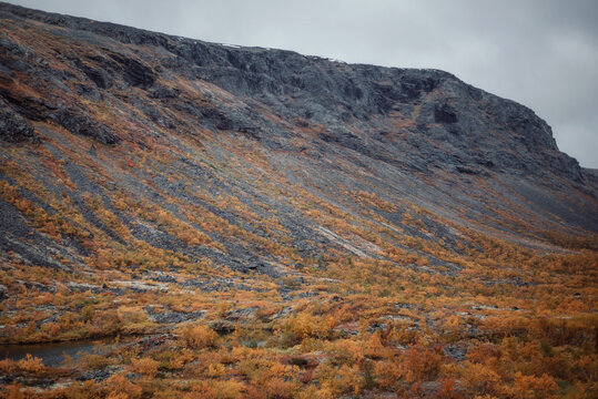 Rocky mountainside in autumn