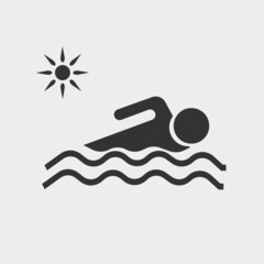 Swimming vector icon illustration sign 