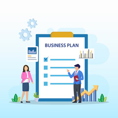 business plan Concept, plan strategy for success illustration vector