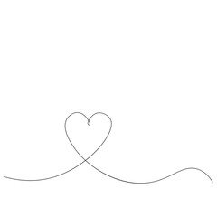 Heart line drawing vector illustration