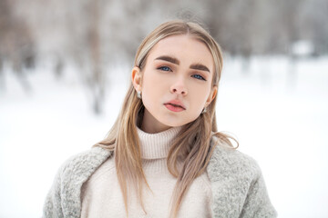 Fashion portrait of a young beautiful woman