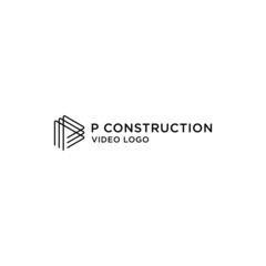 P CONSTRUCTION VIDEO LOGO DESIGN.