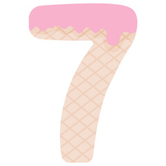 Number seven in the form of ice cream