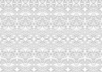 Interlacing abstract ornament in the medieval, romanesque style. Seamless pattern, background. Outline vector illustration.