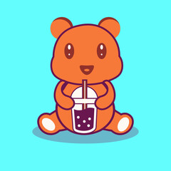 Cute panda cartoon illustration. animal icon illustration. design