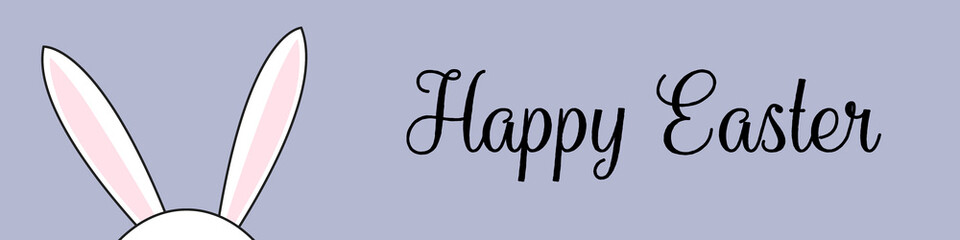 Easter banner with funny rabbit. Vector