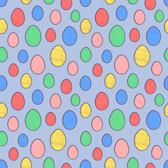 seamless pattern with easter eggs on a light background