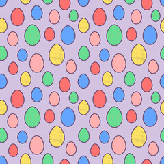 seamless pattern with easter eggs on a light background