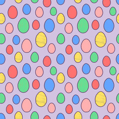 seamless pattern with easter eggs on a light background