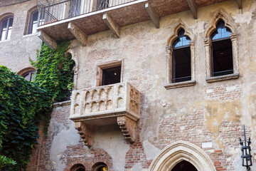 View of the Juliet Balcony in Verona, Italy
