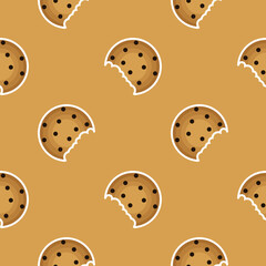 cookie cake seamless pattern on white background