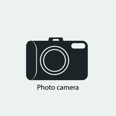 Photo camera vector icon illustration sign 