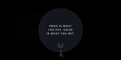 Text quote and way of saying in the stock market.Popular sentence among retail investors and seasoned. investors. Modern graphic inside a circle, good for poster and print