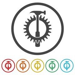 Repair tool ring icon, color set