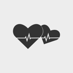 Heartbeat vector icon illustration sign 