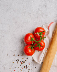 Fototapeta na wymiar tomatoes on table
