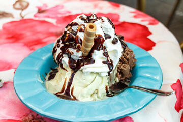Chocolate ice cream dessert