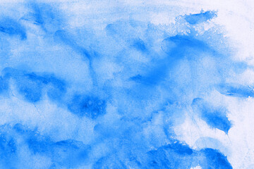 青色の絵具が滲む水彩背景
