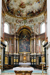 Fototapeta na wymiar Church interior with frescos