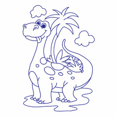 Dinosaur. Funny colorful dinosaur in cartoon style.
