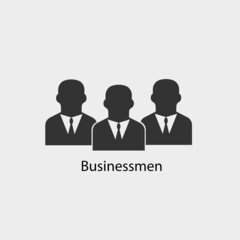 Businessmen in suits vector icon illustration sign 