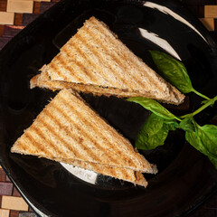 Served sandwich at a restaurant