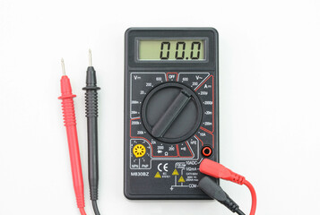 Isolated multimeter on a white background