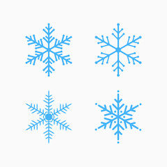 Set for Snowflakes icon vector. Christmas winter design.