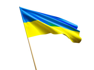 Ukraine waving flag isolated on white background
