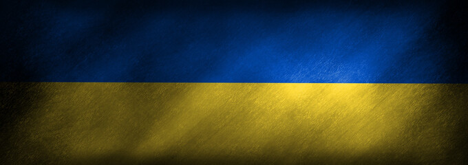 The Ukrainian flag on a blackboard background