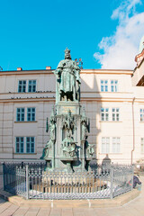 Obraz premium Statue of Charles IV at Křižovnické náměstí