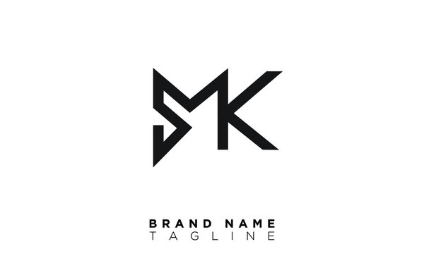 Alphabet letters Initials Monogram logo SMK