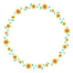 frame with hand drawn sunflowers