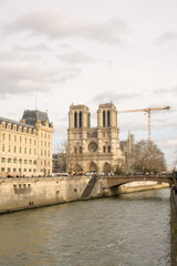 View of Notre-Dame de Paris over the Seine, France