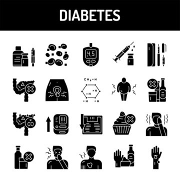 Diseases color line icons set. Isolated vector element.