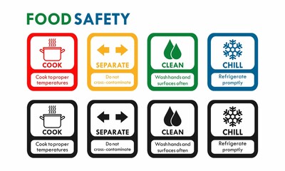Food safety in the freezer information logo template illustration