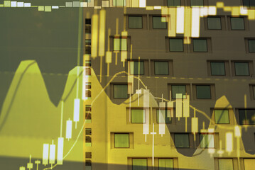 Candlestick graph chart of stock and forex market to represent the revenue growth. the stock market crashed from covid19 and war, and waiting for reverse trend to investing in growth stocks.