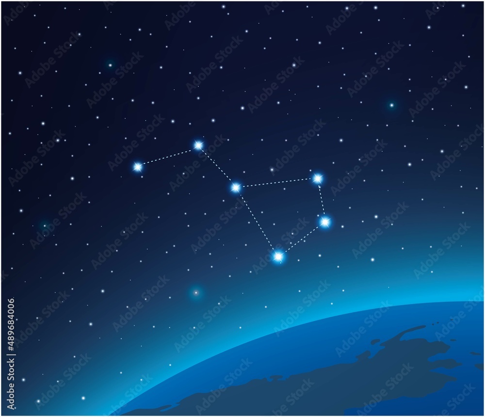 Canvas Prints constellation volans with planet in deep space
