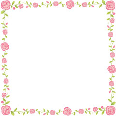 pink rose frame with flower