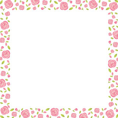 pink rose frame with flower