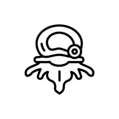 Disc protrusion line icon. Isolated vector element.