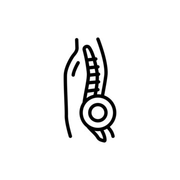 Hyperlordosis line icon. Isolated vector element.