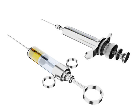 3d rendering and illustration of the syringe.