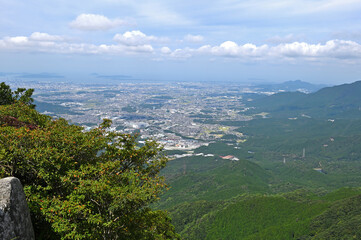 Fototapeta na wymiar 宝満山登山「山頂からの眺め」