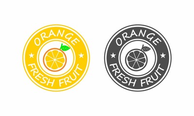 orange fruit logo template illustration. suitable for product label