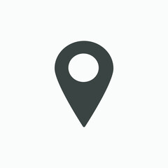 location vector icon isolated. map, pin, point, pin marker, map pointer symbol 
