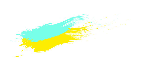 Patriotic of Ukraine flag in brush stroke effect. Vector isolated on white background.