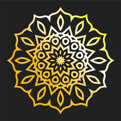 Luxury Golden Mandala Vector Art with Dark Background in EPS 10